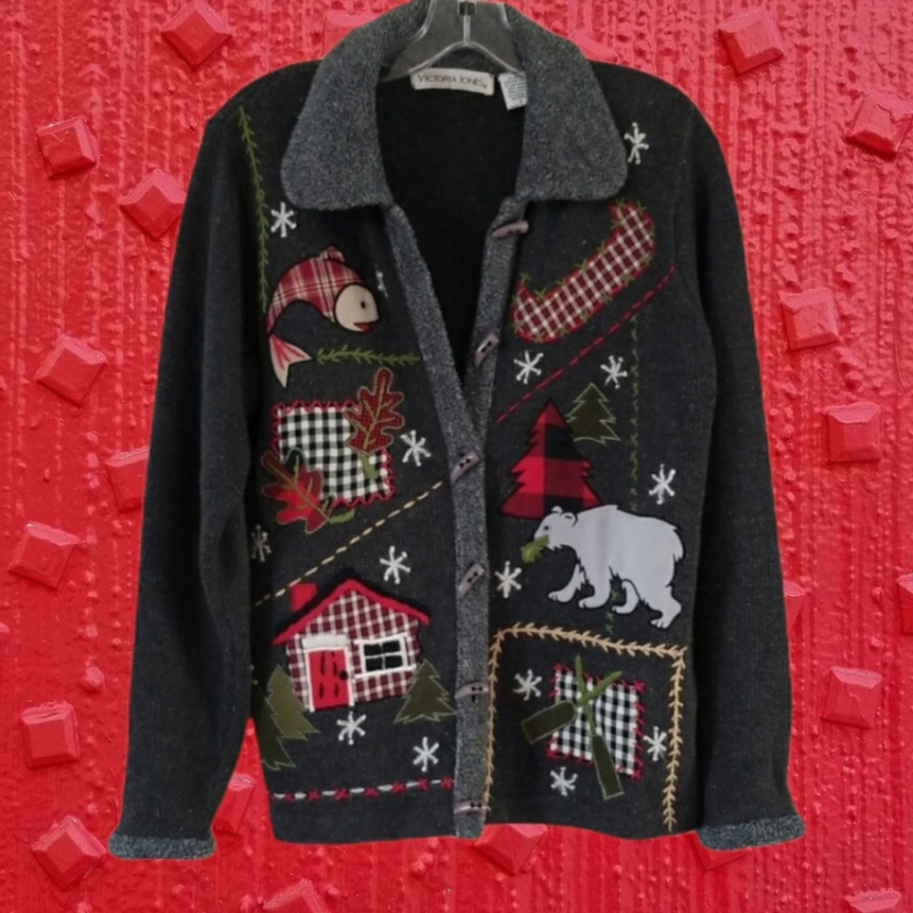 Winter/Hunting/OutdoorVictoria Jones Gray Cardigan